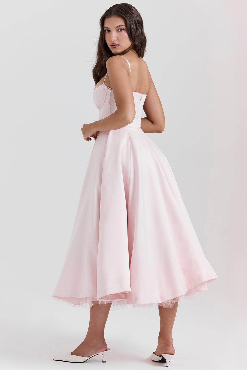 ballerina pink midi dress
