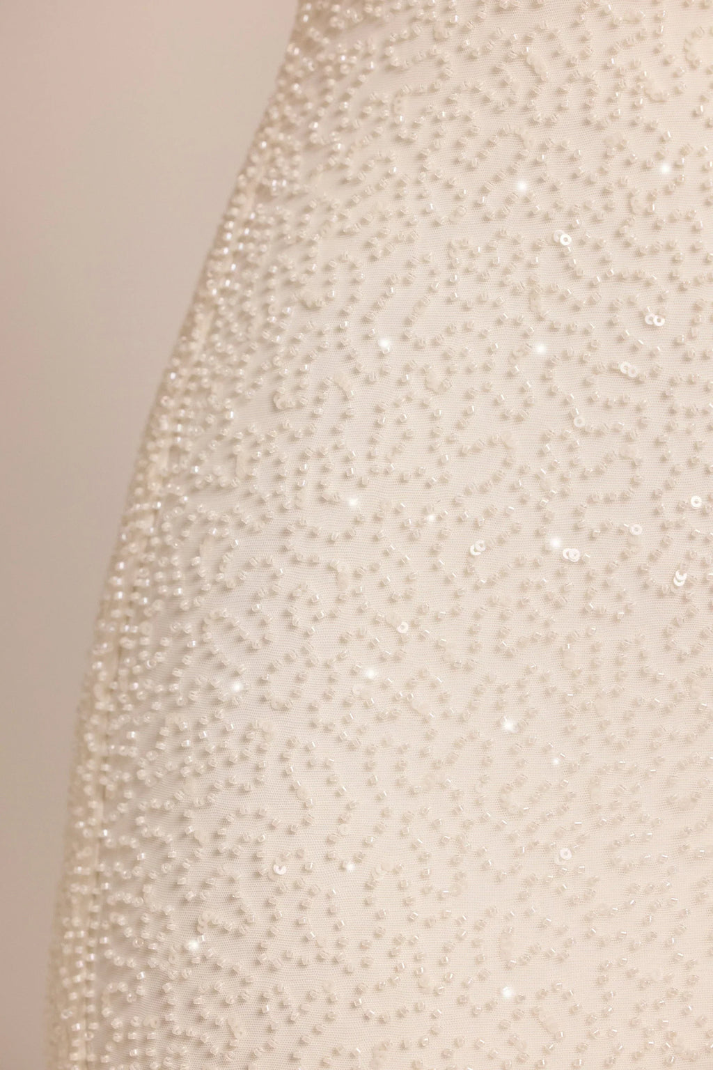 Embellished Square Neck Mini Dress in White