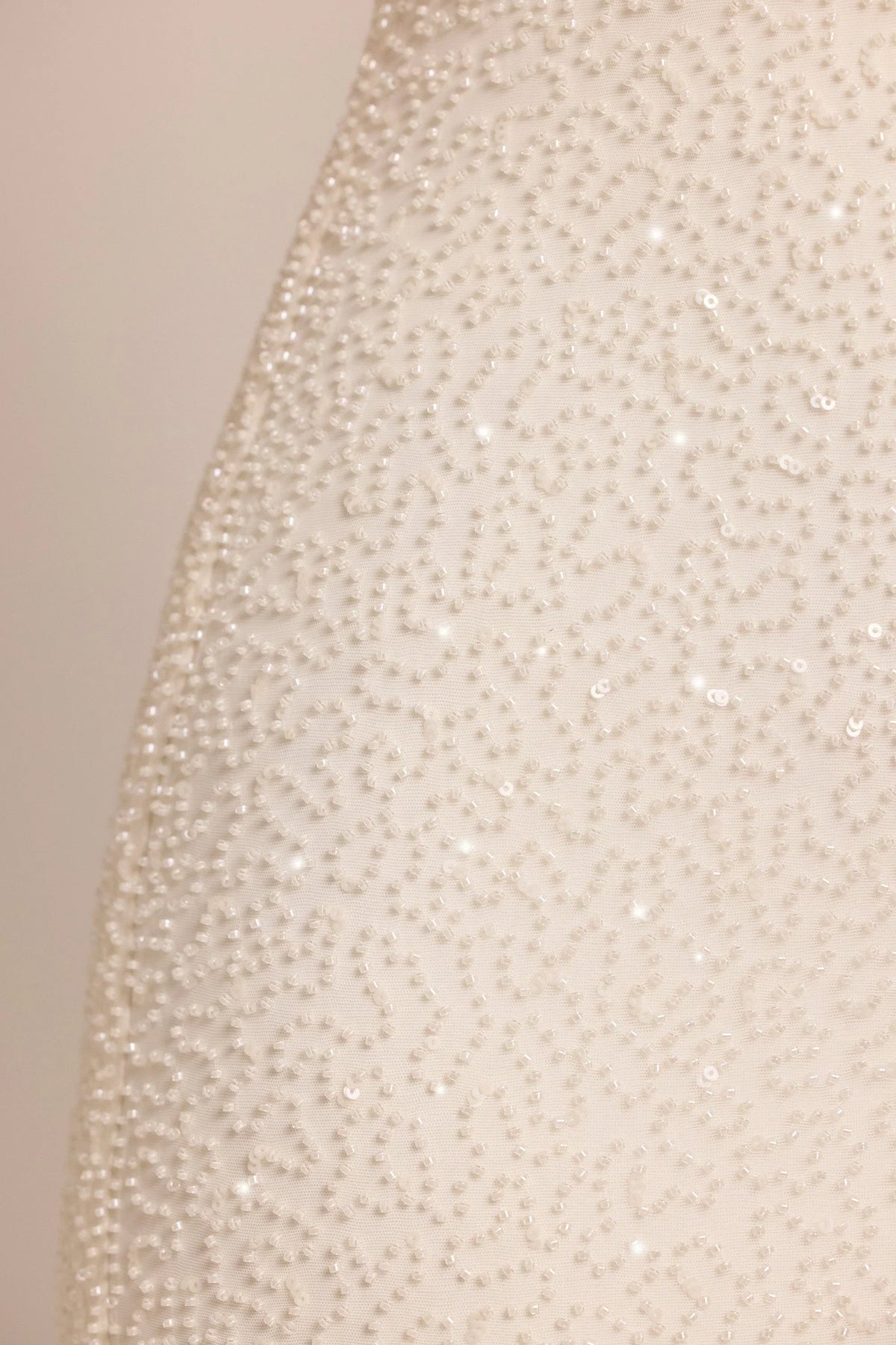 Embellished Square Neck Mini Dress in White