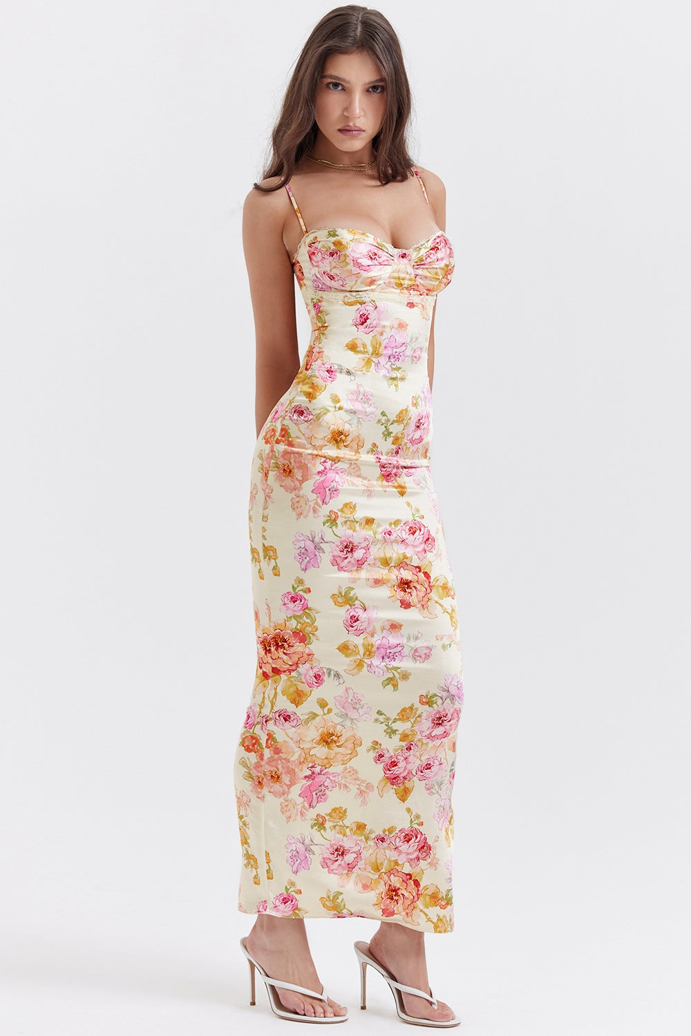 ivory floral maxi dress