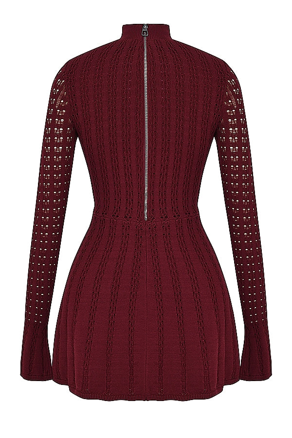wine knit corset dress