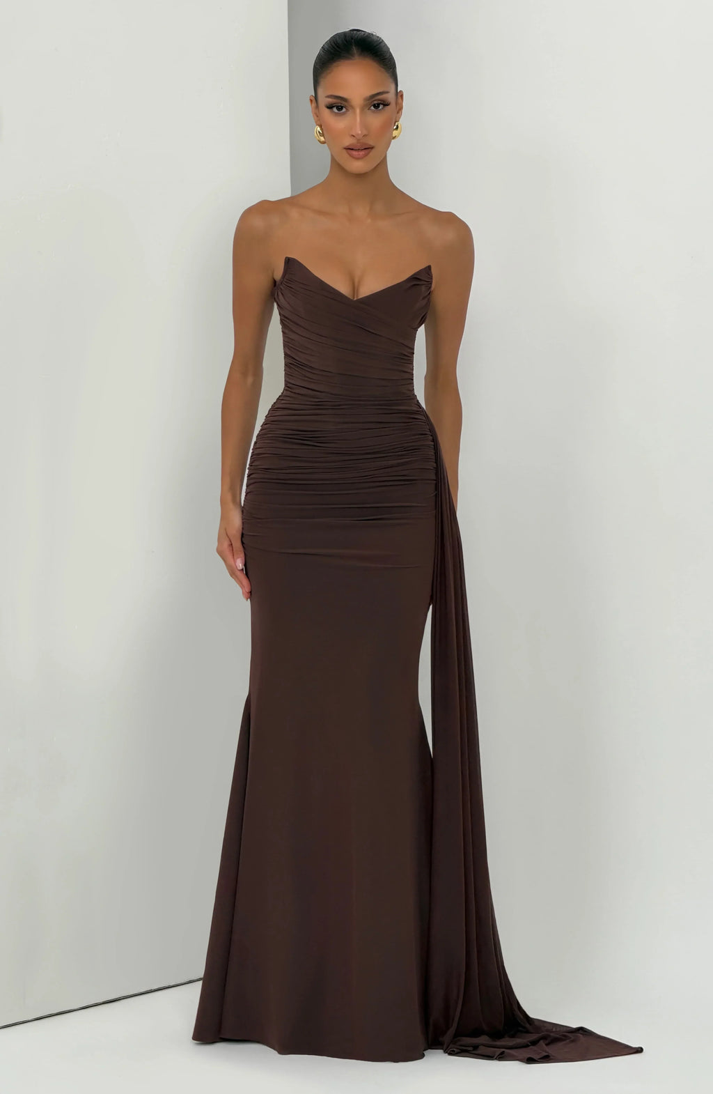 Ashika Maxi Dress - Plum Brown