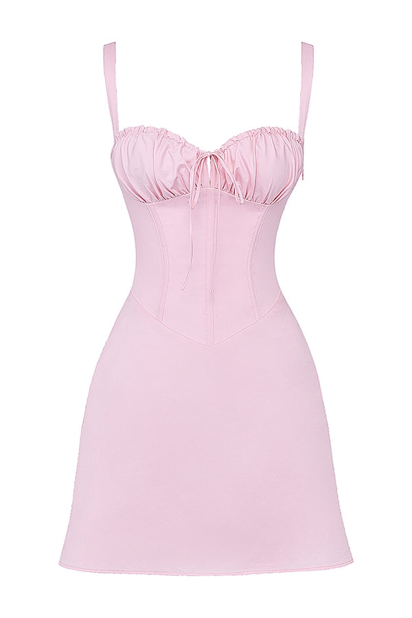 baby pink corset mini dress