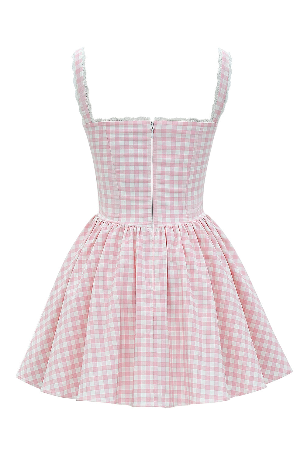 strawberry shortcake gingham corset mini dress
