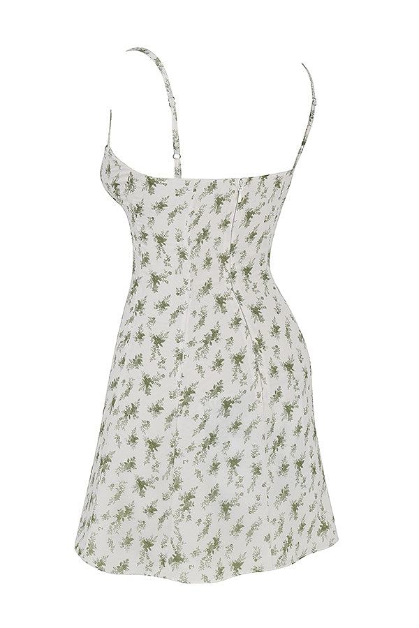 garden print mini dress