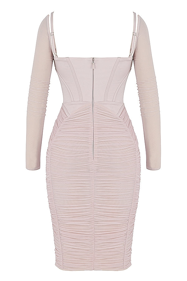 crystal gathered corset dress