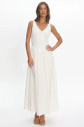Siena Lace Bodice Maxi Dress White