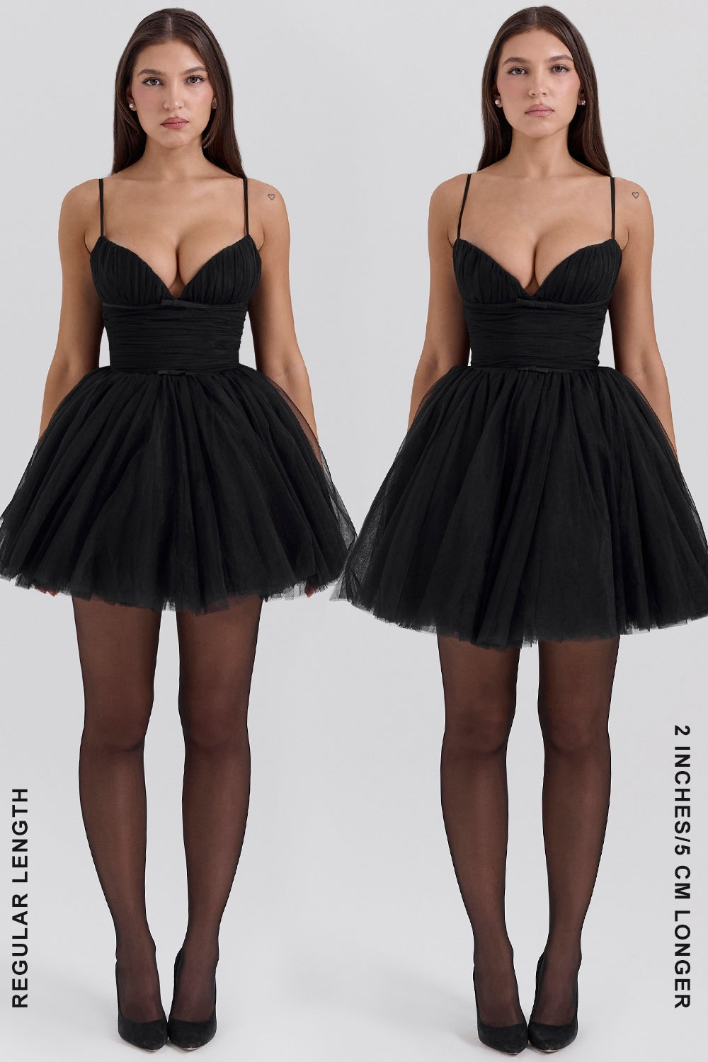 black tulle mini dress - sale