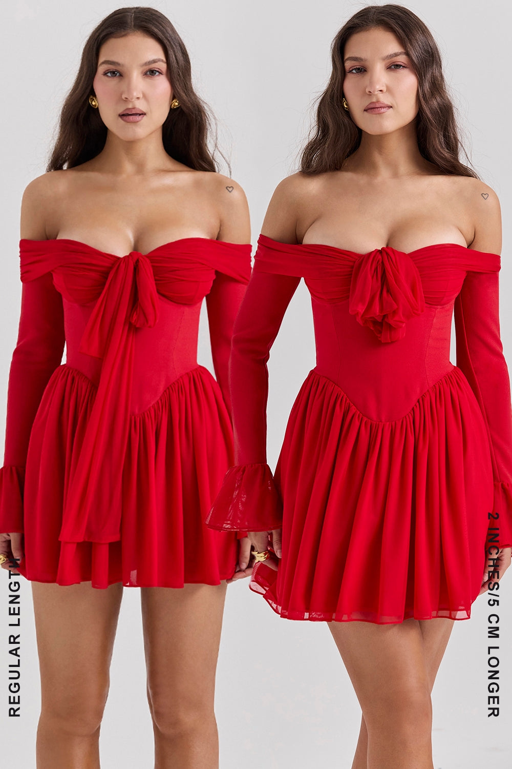 scarlet off shoulder dress