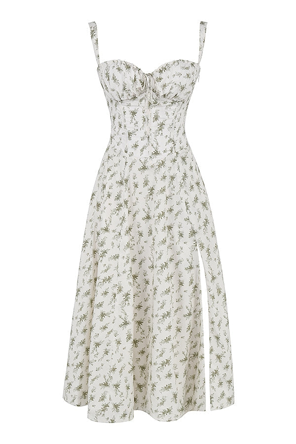 garden print bustier sundress