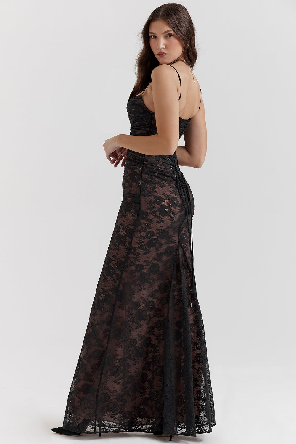 black lace maxi dress