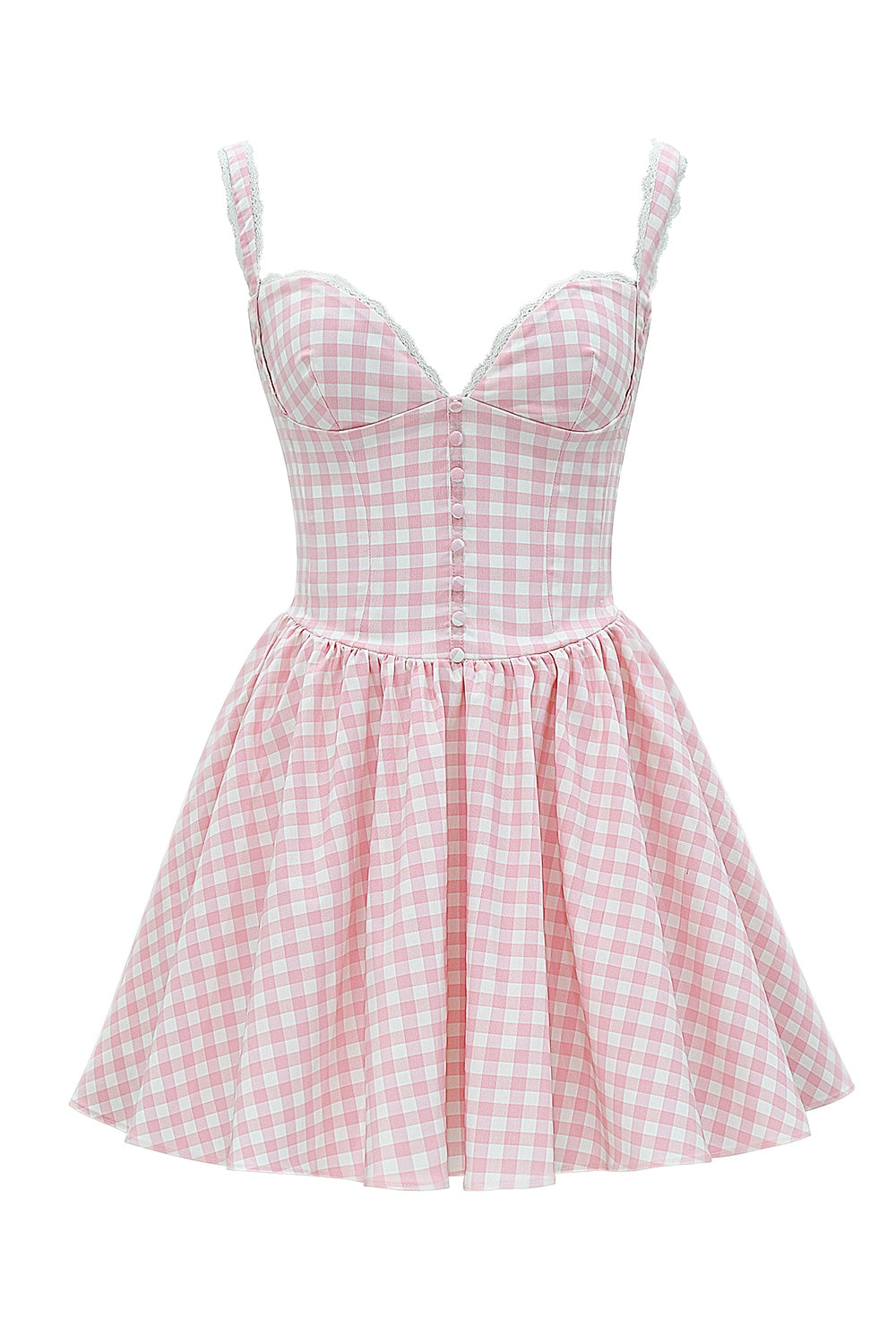 strawberry shortcake gingham corset mini dress