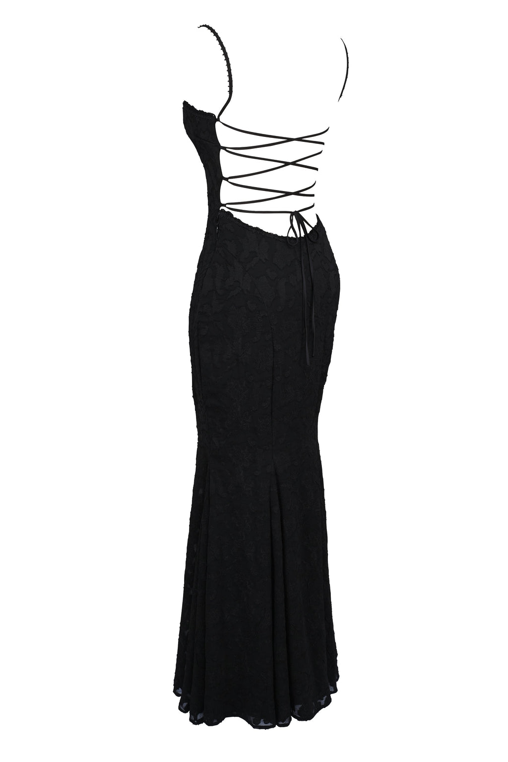 black lace maxi dress