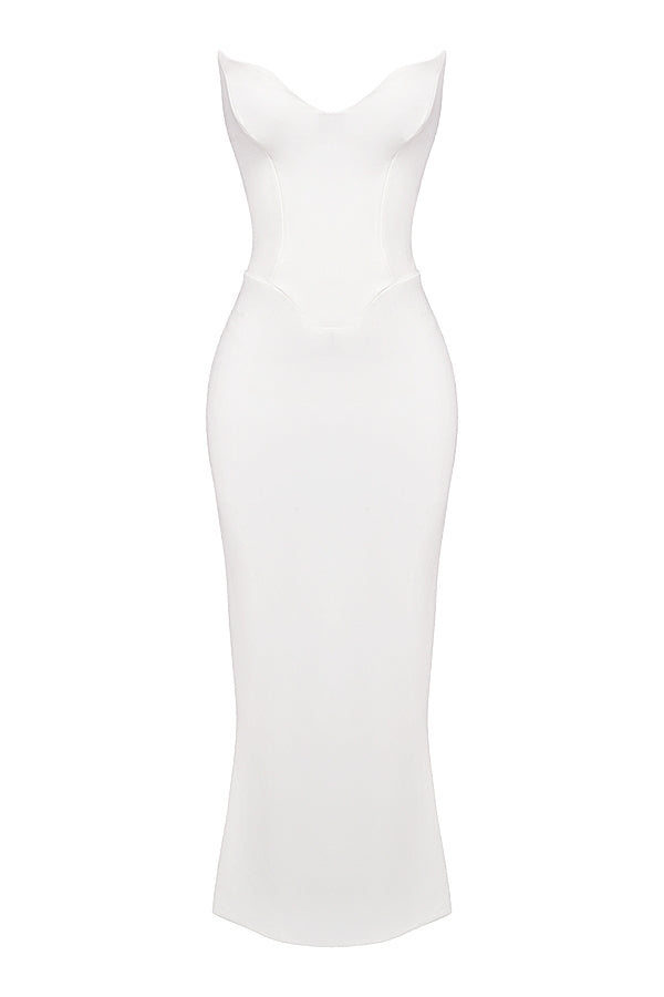 ivory strapless corset dress