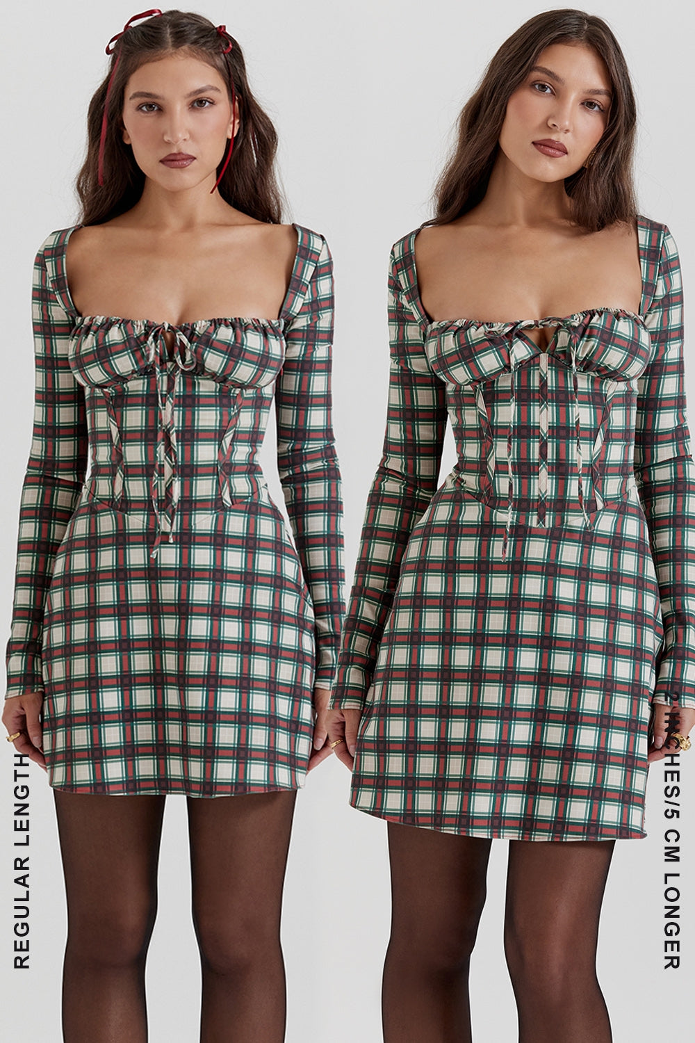 red tartan corset mini dress