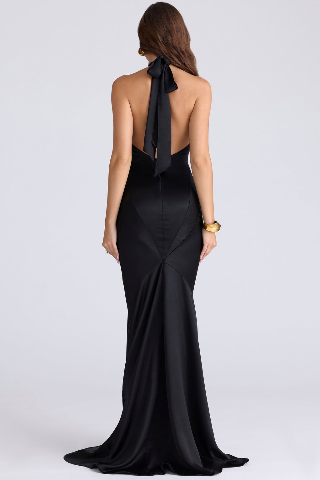 black satin maxi dress