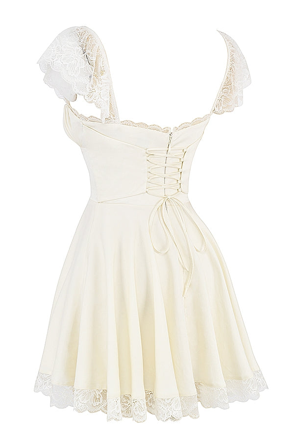 ivory a-line mini dress