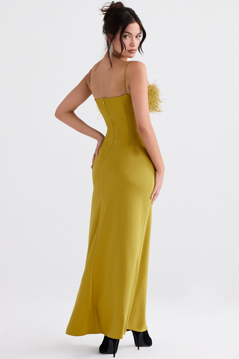 chartreuse maxi dress