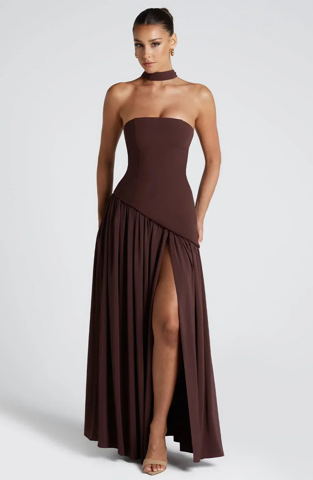 Maliyah Maxi Dress - Plum Brown