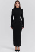 black turtleneck maxi dress