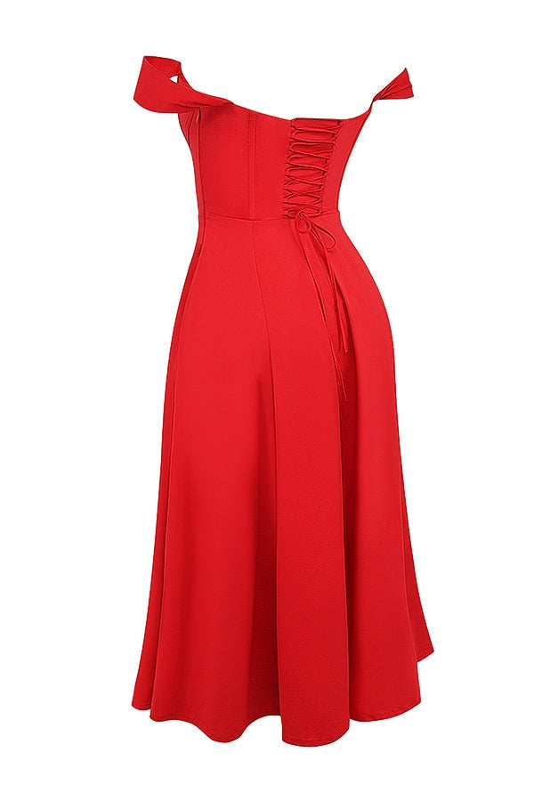 scarlet midi sundress