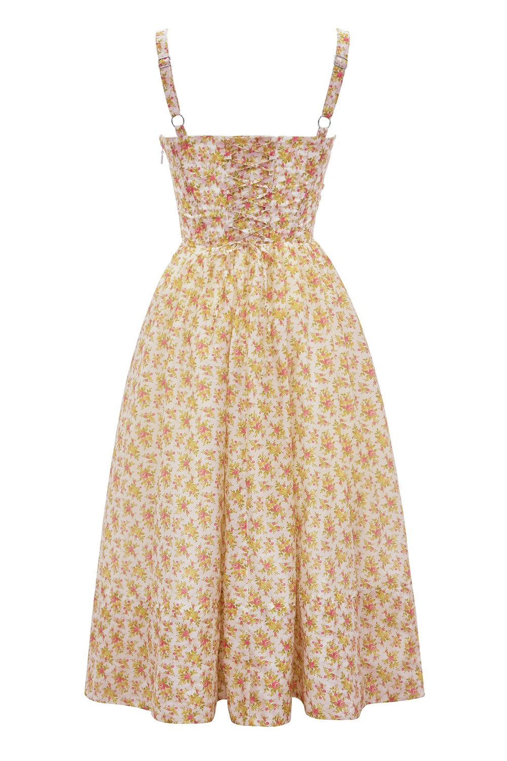 royal rose print corset midi sundress