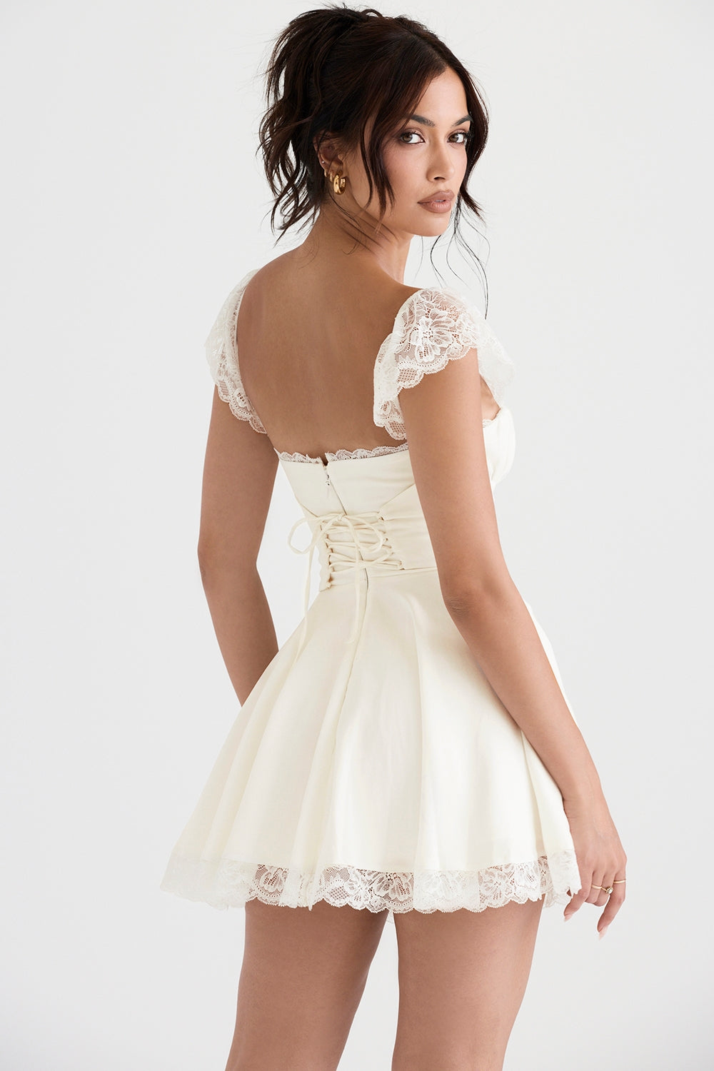 ivory a-line mini dress