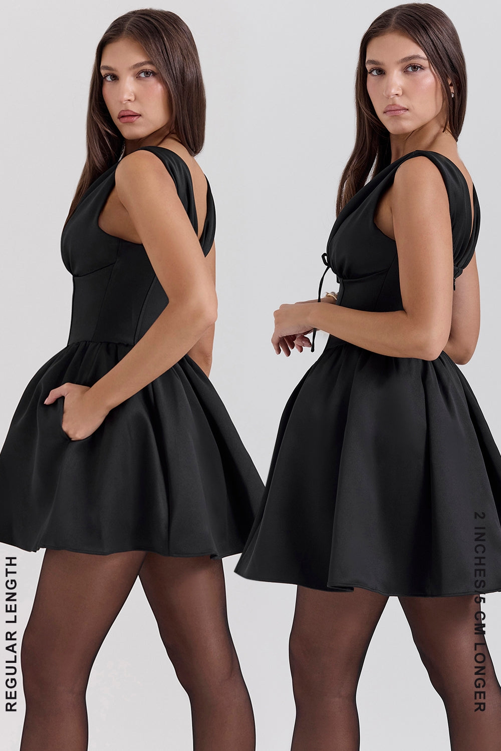 black satin mini dress - sale