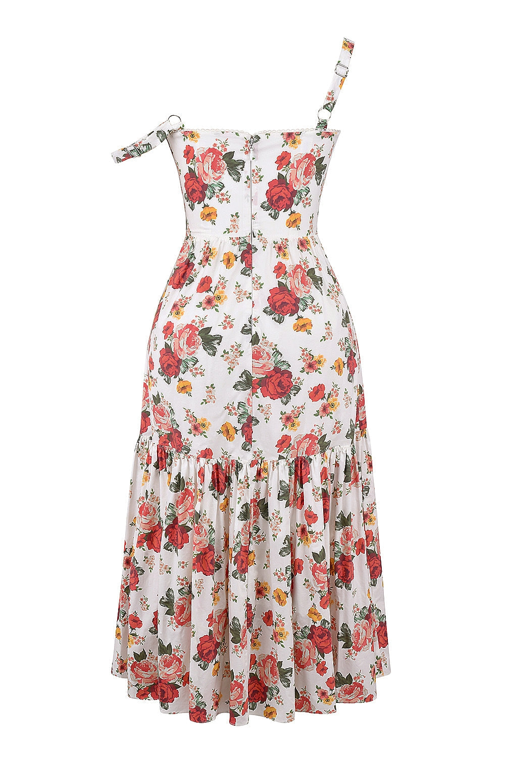 italian rose print cotton midi sundress