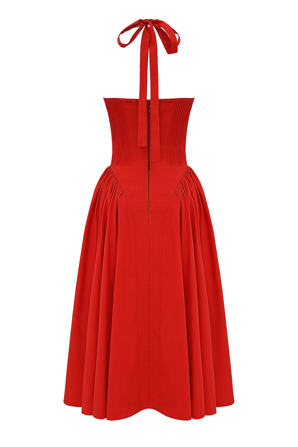 italian tomato cotton halter sundress