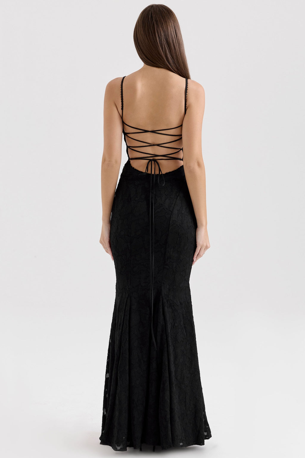 black lace maxi dress