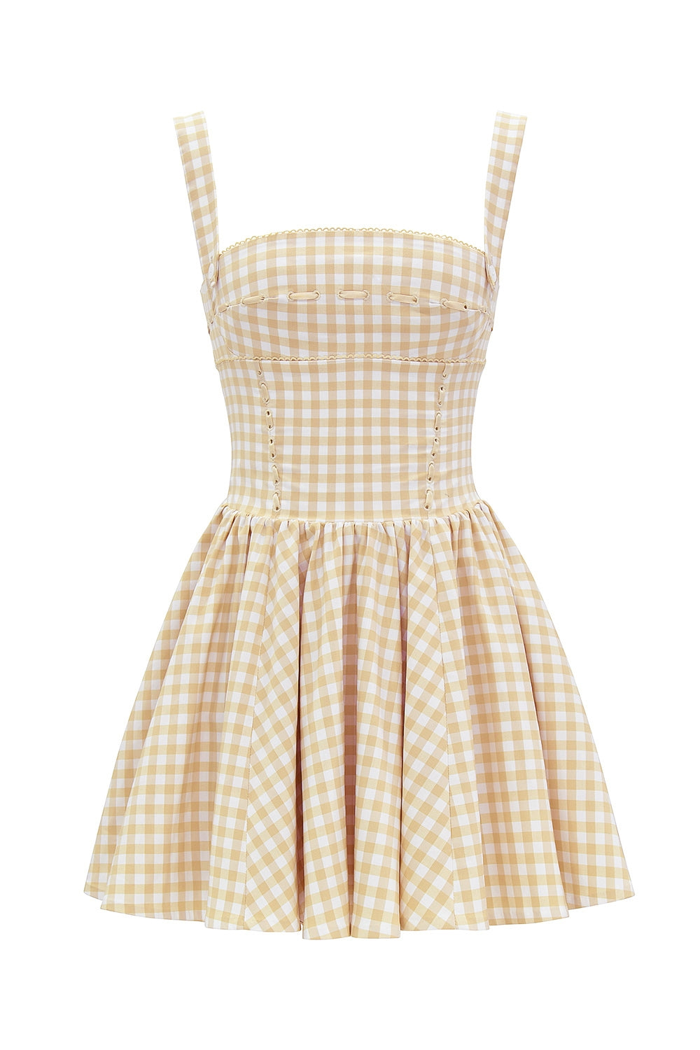 gingerbread gingham mini dress