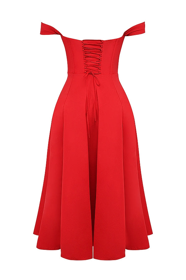 scarlet midi sundress