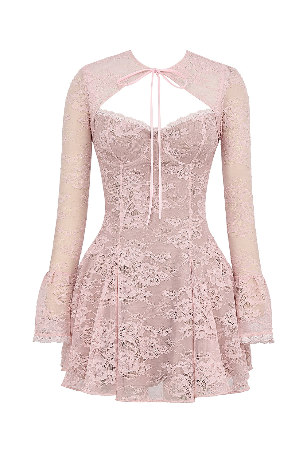 perfectly pink lace mini dress
