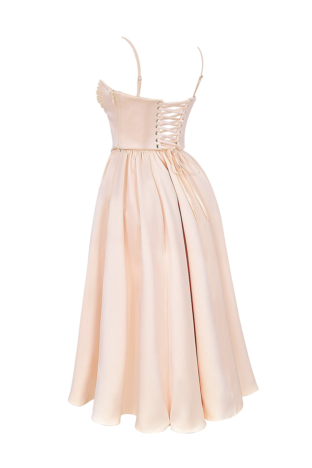 peach satin corset and skirt - sale