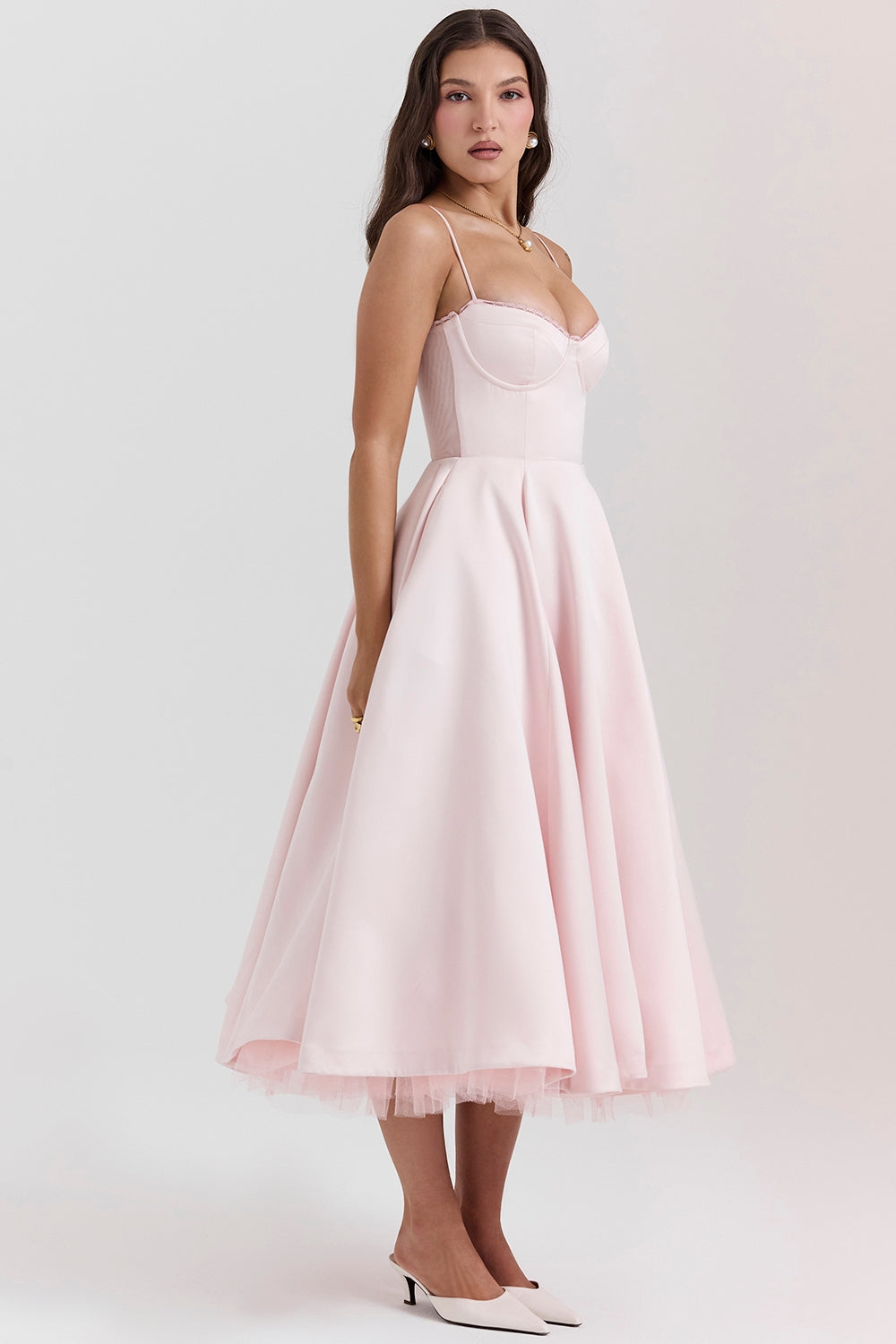 ballerina pink midi dress
