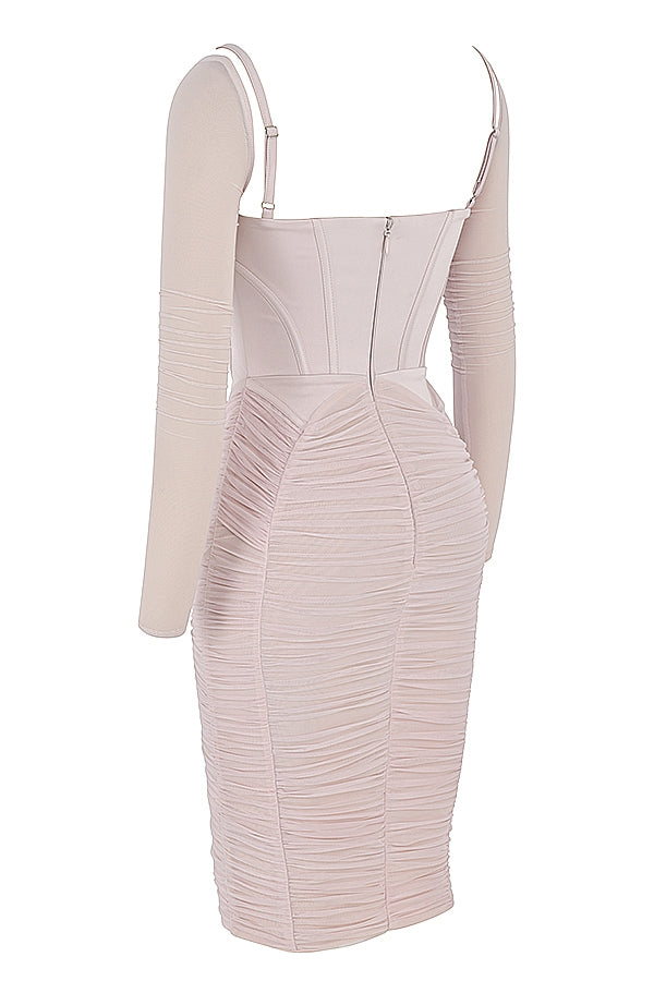crystal gathered corset dress