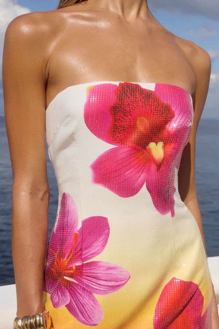 IBIZA MINI DRESS - TROPICAL OMBRE