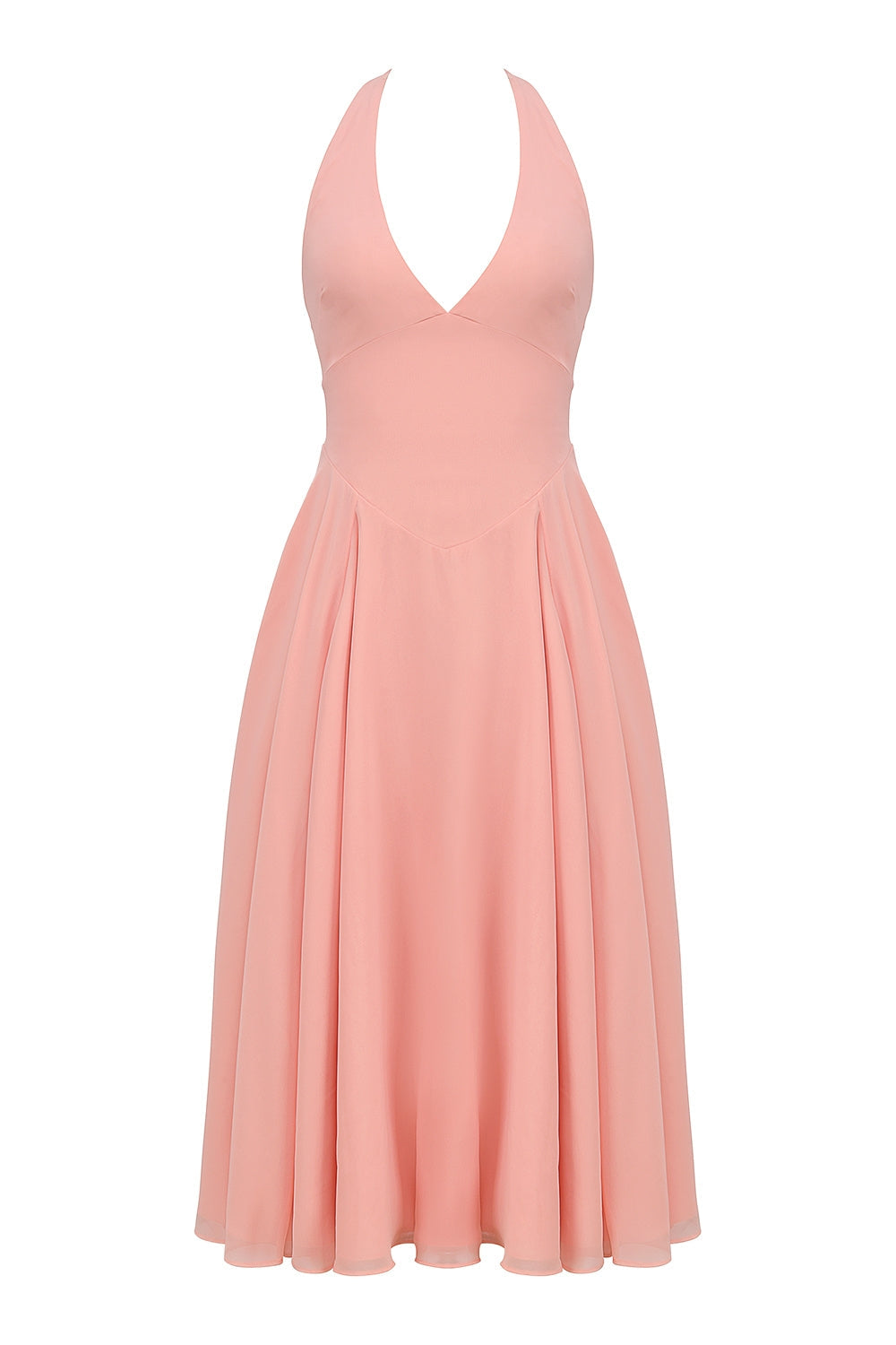 peach georgette halter sundress