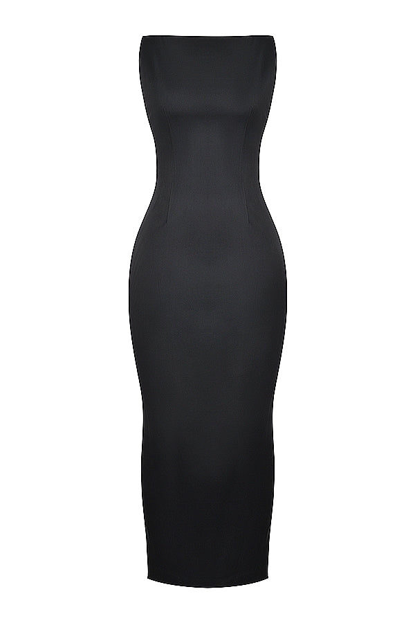 black maxi dress
