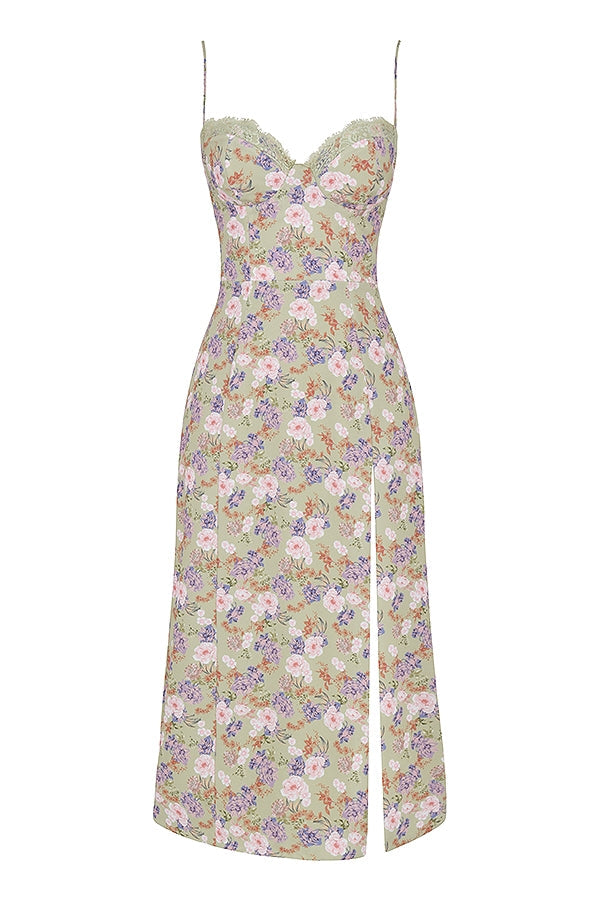peony print  midi sundress