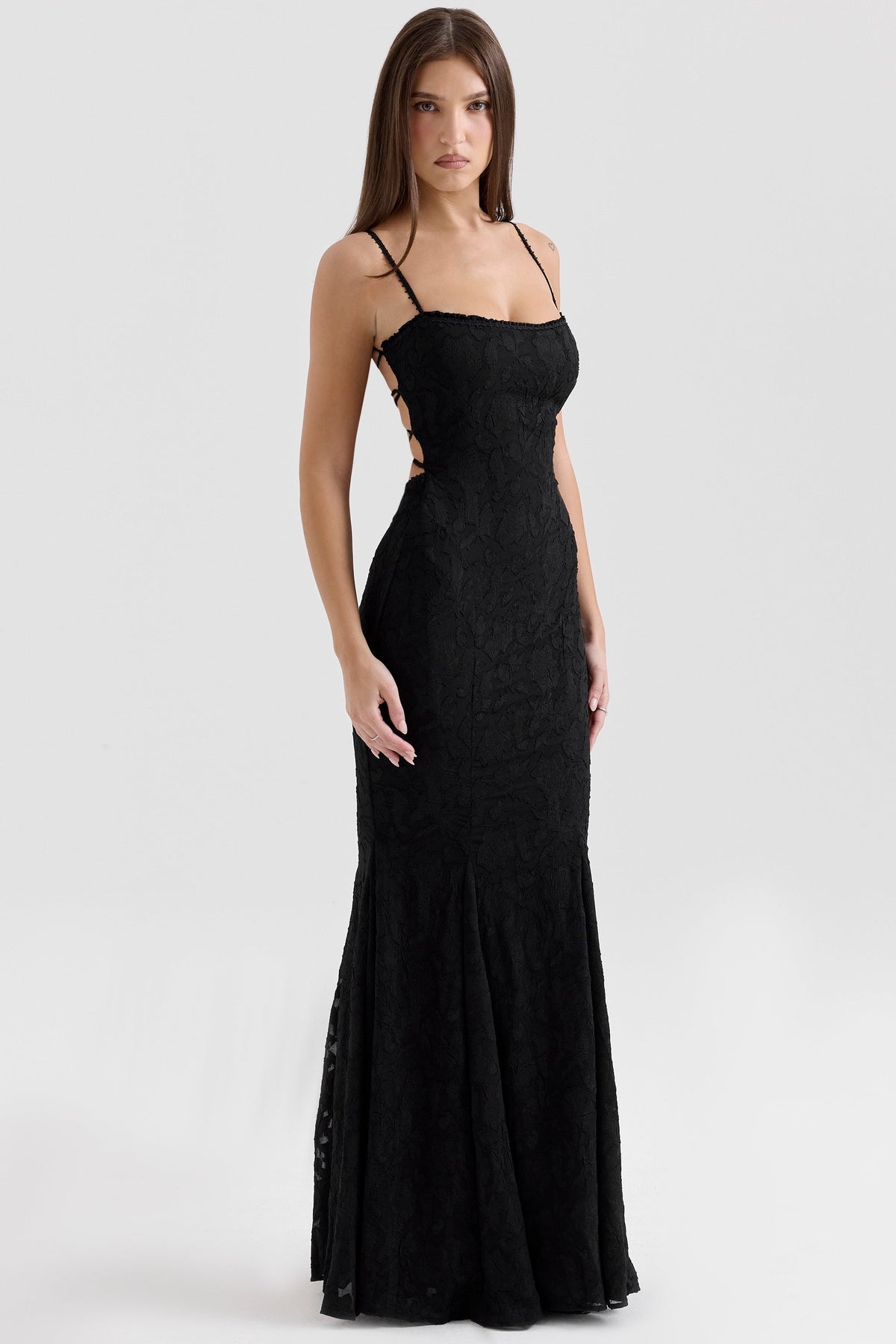 black lace maxi dress