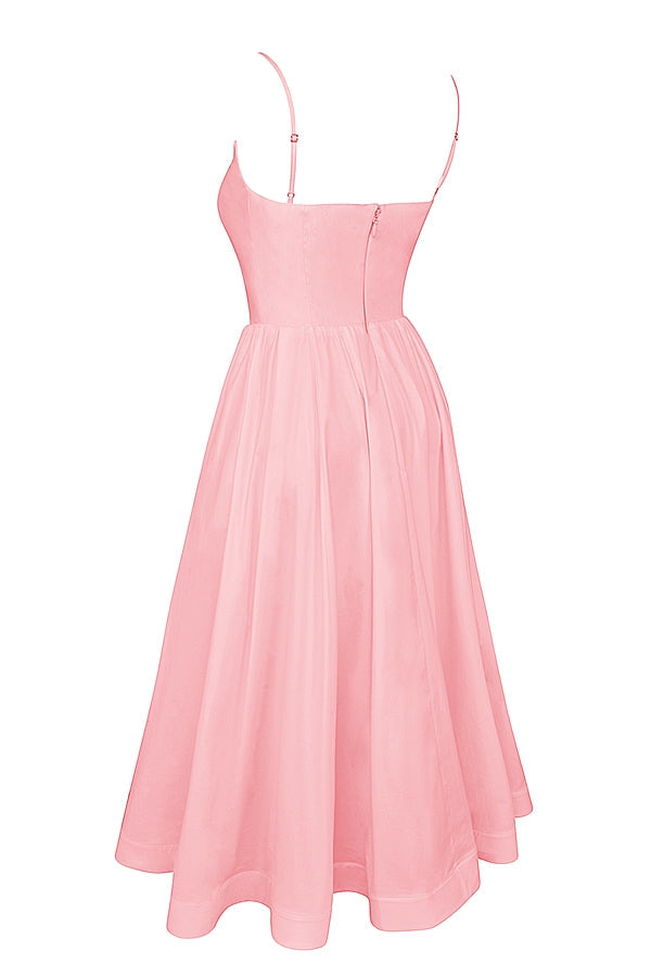 rose pink cotton corset sundress