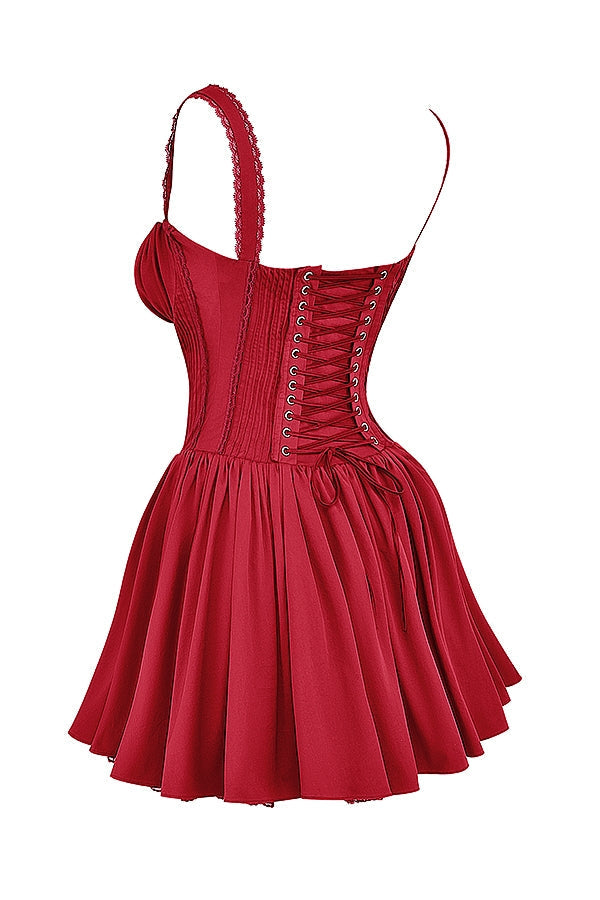cherry corset mini dress