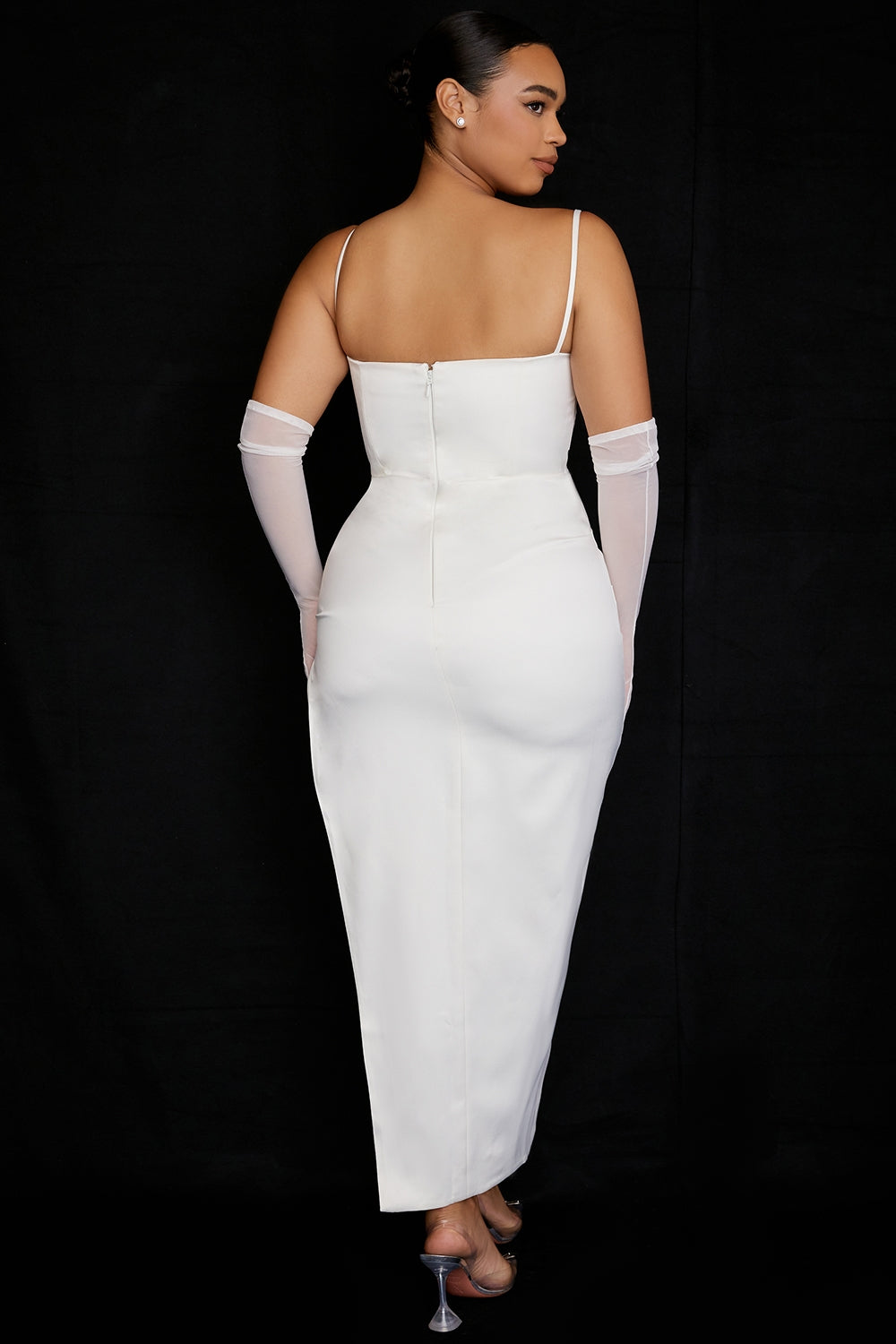 ivory satin corset dress