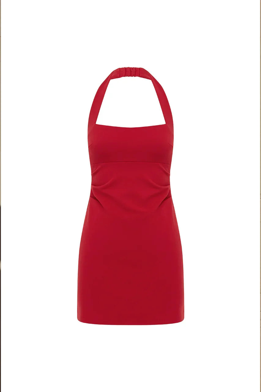 FRANCA MINI DRESS - CHERRY RED