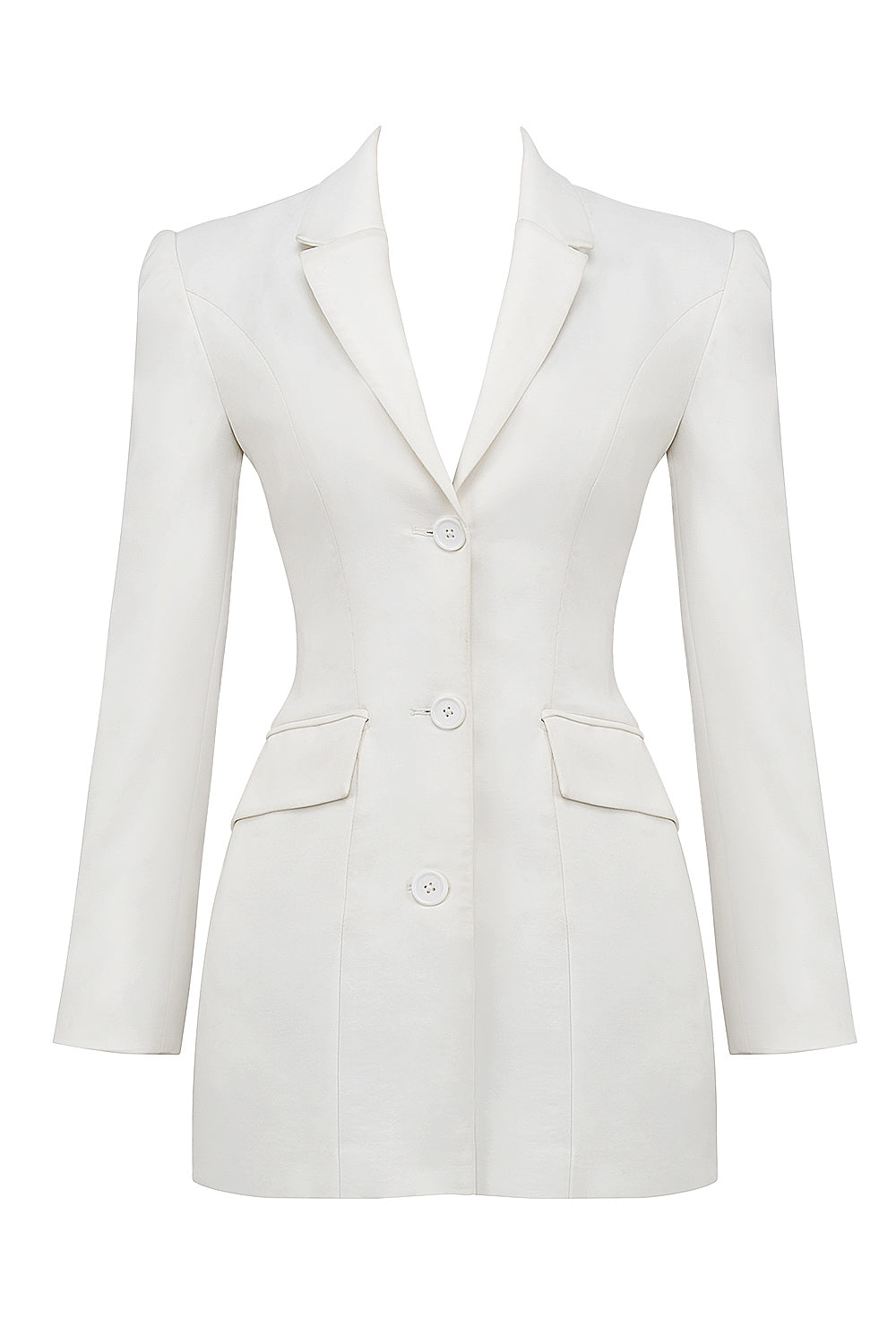 white blazer mini dress