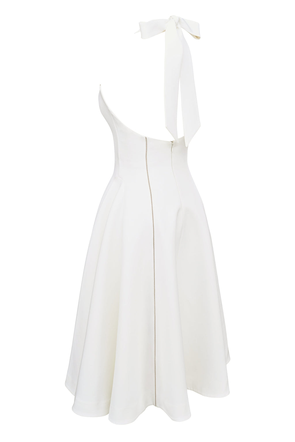 ivory halter neck midi dress