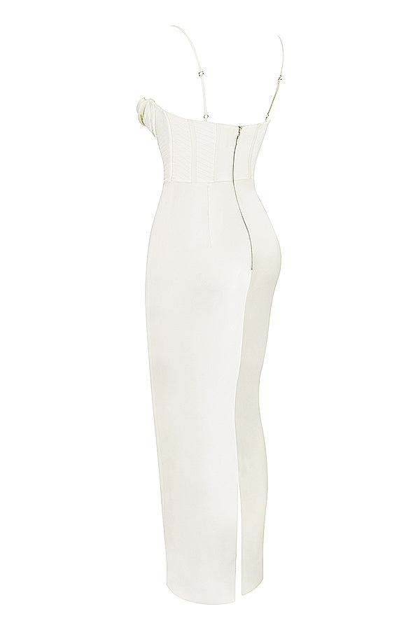 ivory corset maxi dress