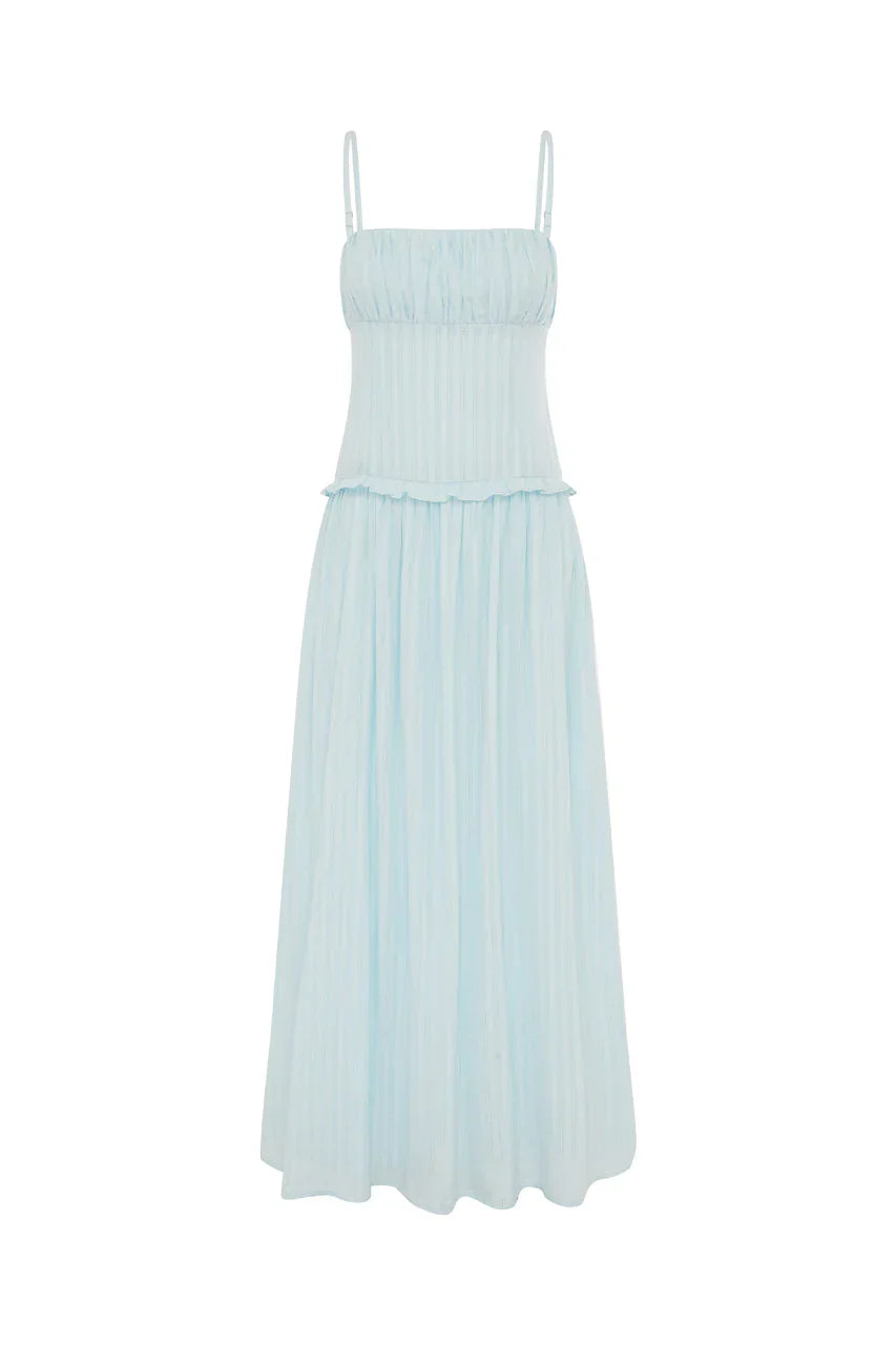 KEILY SQUARE NECK MAXI DRESS - BLUE